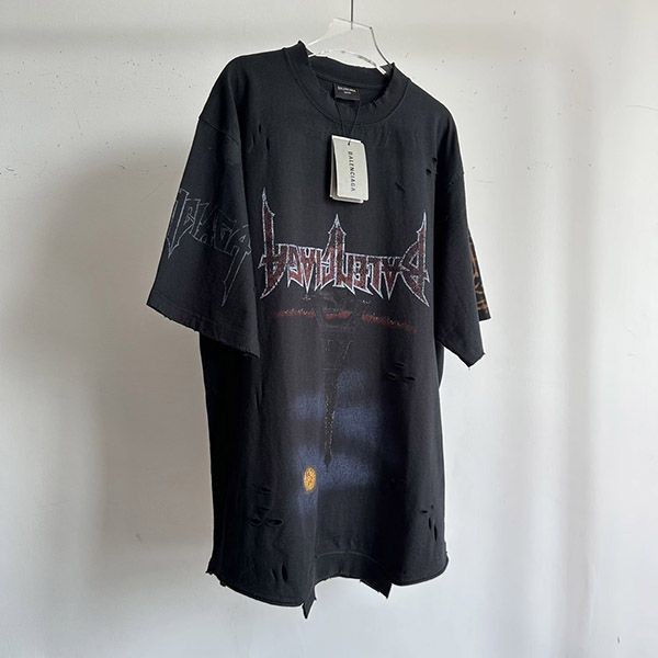 一目惚れ♪ バレンシアガ Tシャツ 偽物 ボクシーフィット bai91518